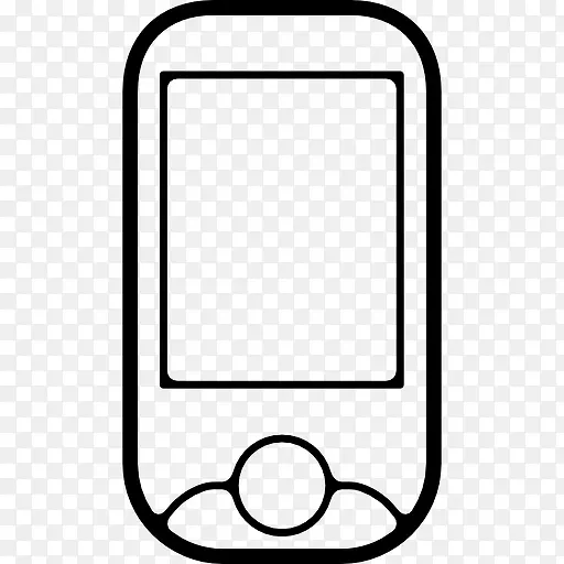 手机正面屏幕和一个圆形按钮图标