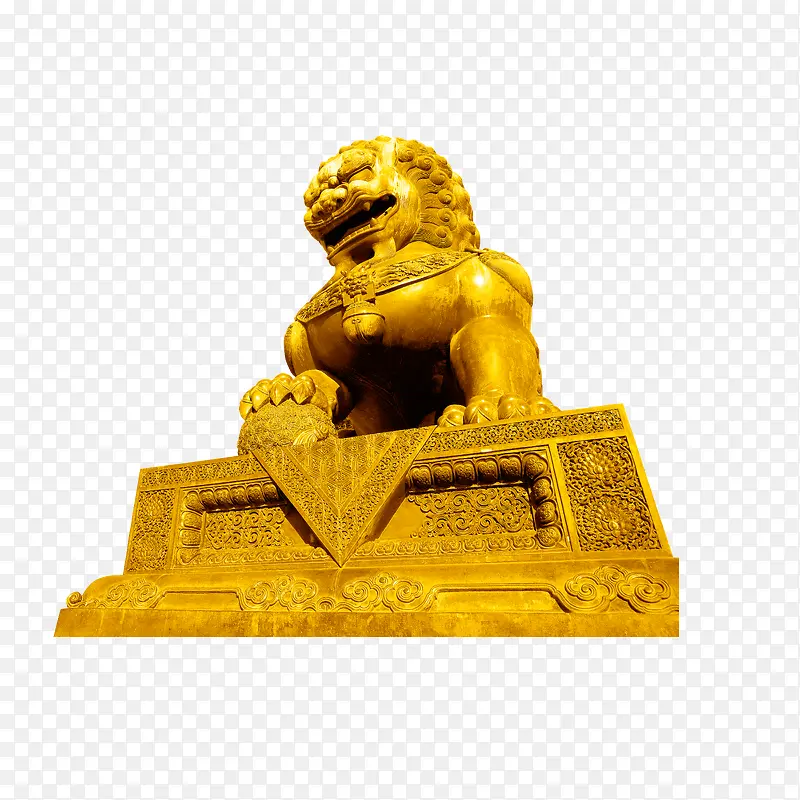 金色石头狮子PNG图片素材下载_图片编号8576377-PNG素材网