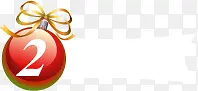红色圣诞小球数字标签2