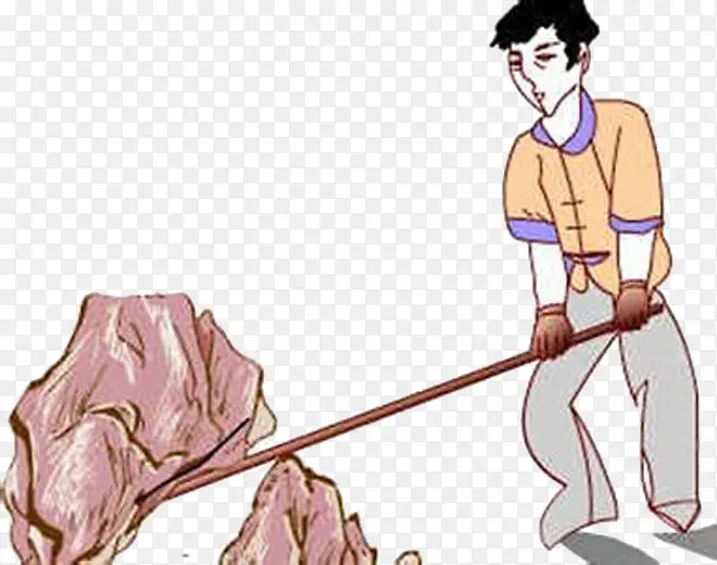 利用杠杆原理撬动大石头PNG图片素材下载_图片编号8577386-PNG素材网