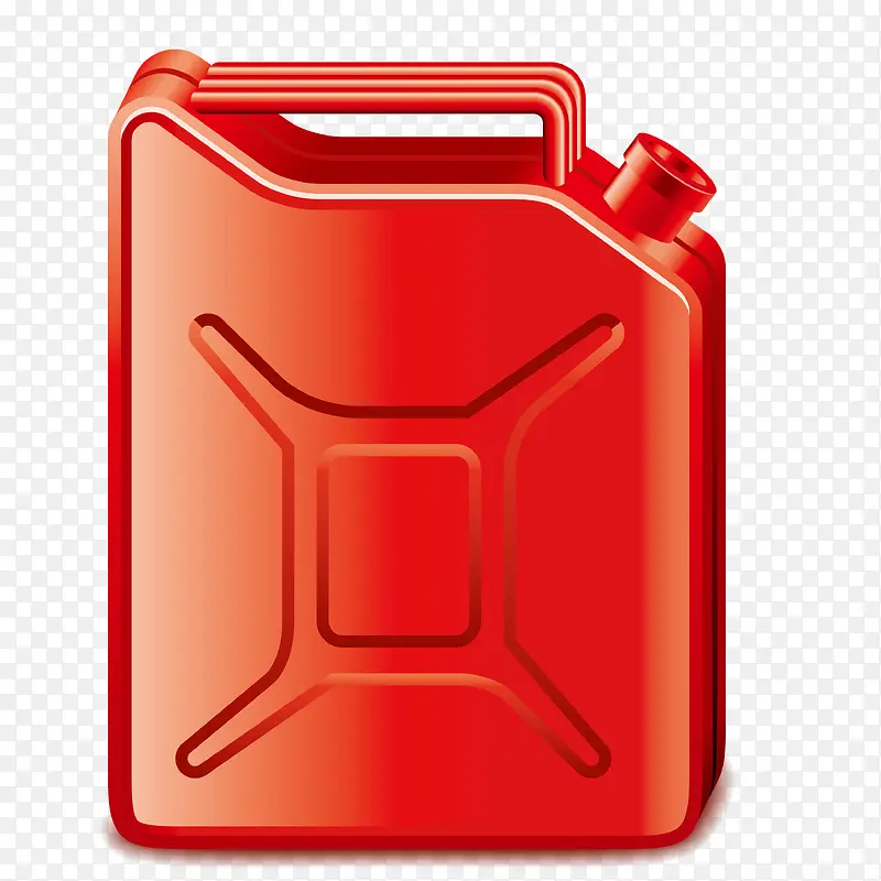 红色汽油瓶矢量图