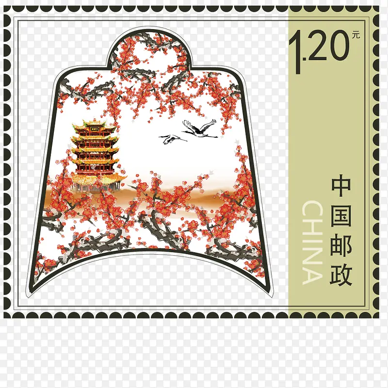 矢量中国风邮票