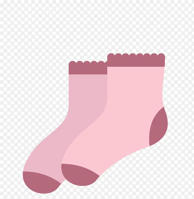 矢量粉色小袜子一双