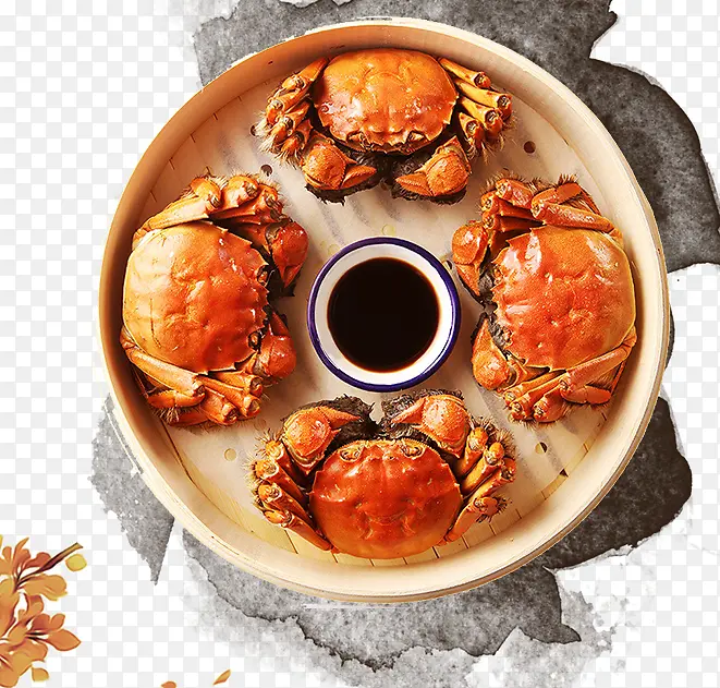 免抠黄色锅里的螃蟹美食