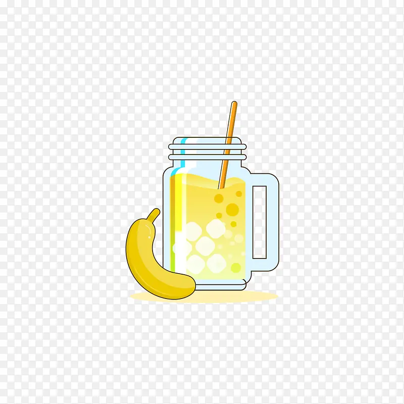 黄色瓶装香蕉汁