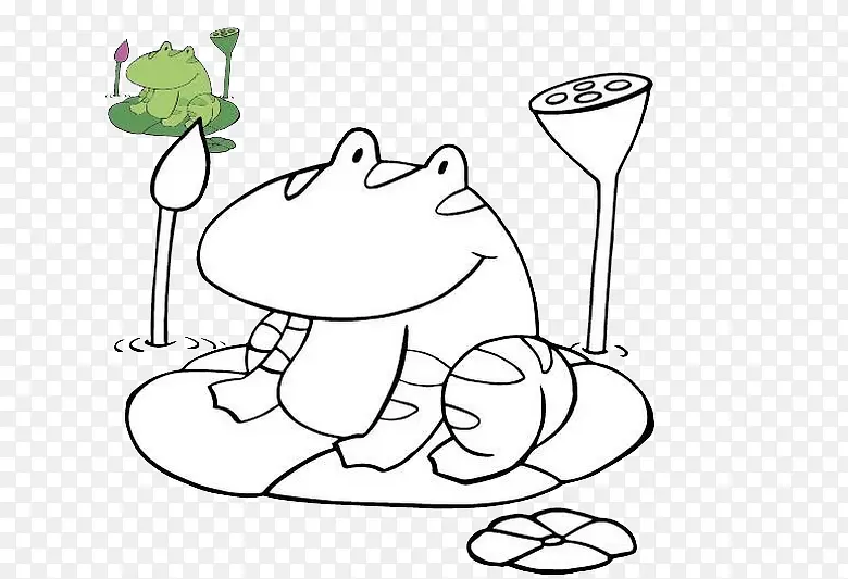 线条坐着的青蛙