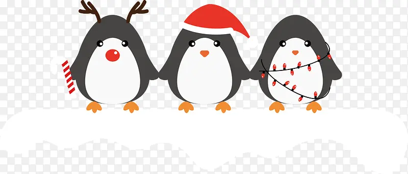 矢量冬季圣诞节企鹅