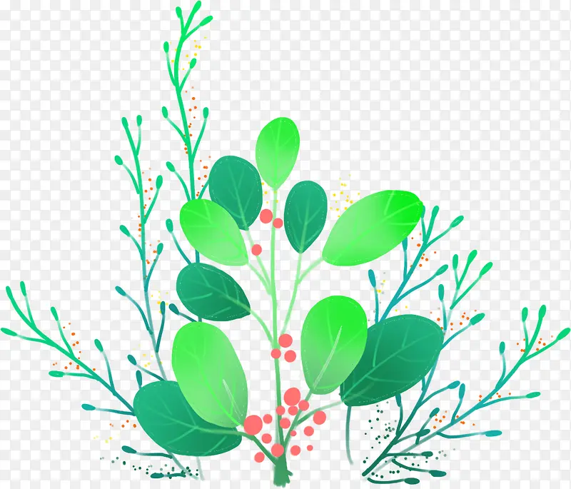 春季小清新植物矢量图