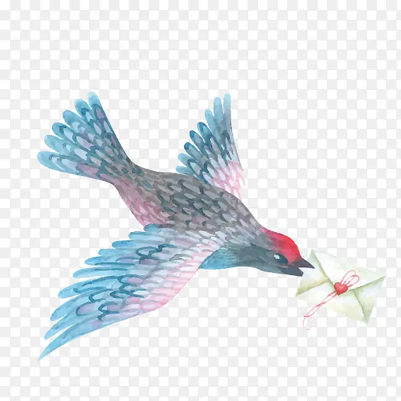 水彩送信小鸟
