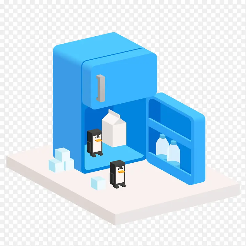 卡通立体冰箱免抠图