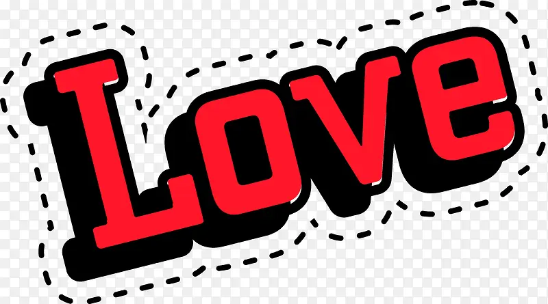 LOVE红色贴纸