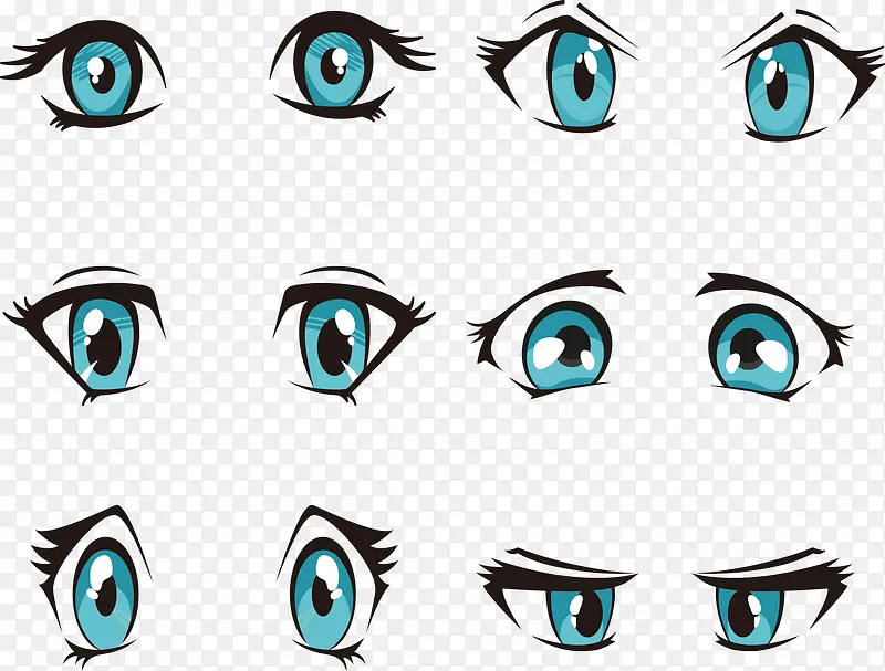 蓝色漫画人物眼睛