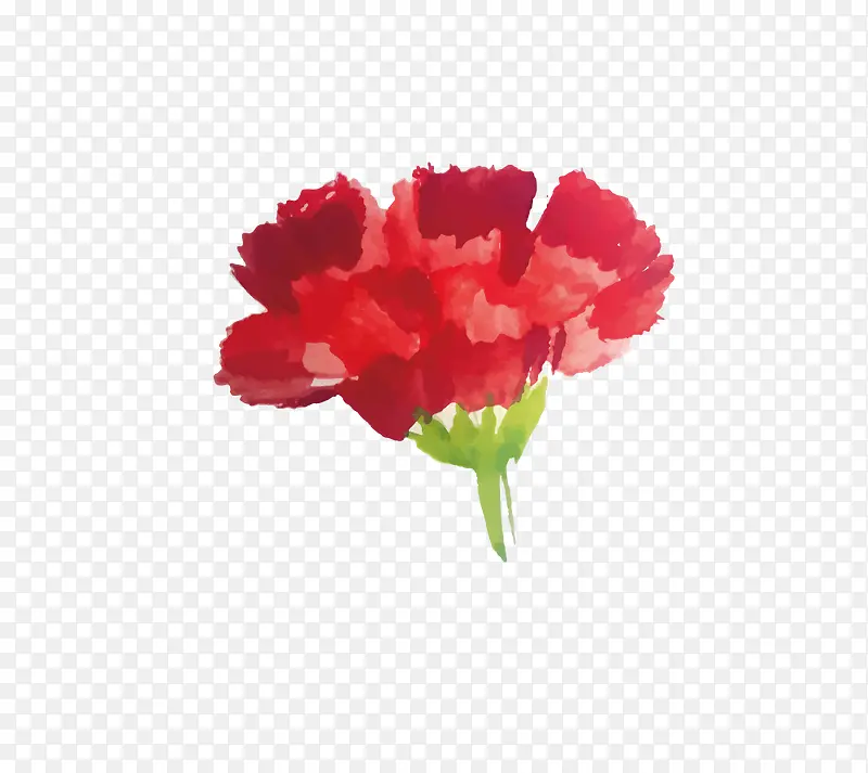 红色手绘花朵装饰