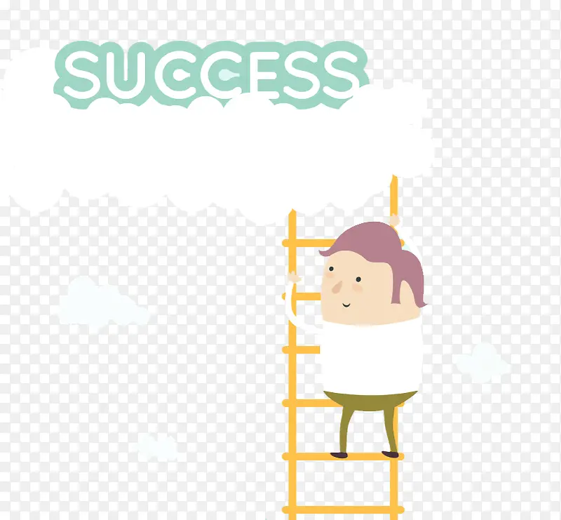 攀爬云梯卡通人物矢量素材