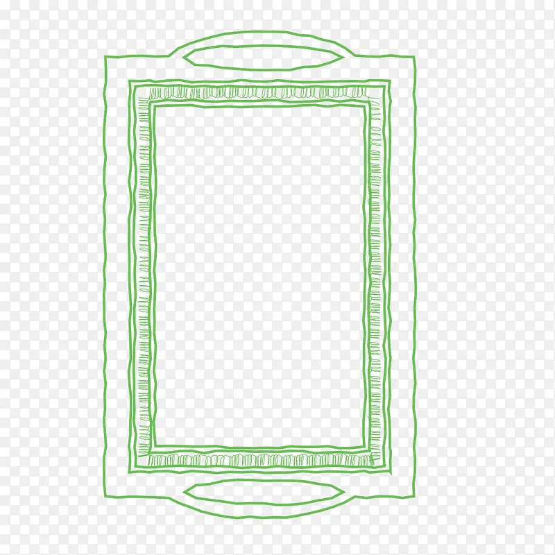 矢量卡通绿色线条边框相框