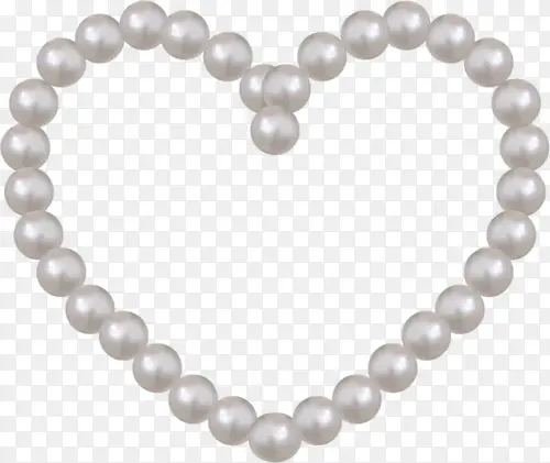 白色爱心珍珠项链