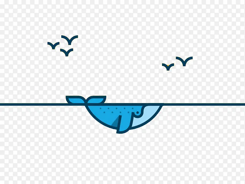 扁平化卡通鲸鱼