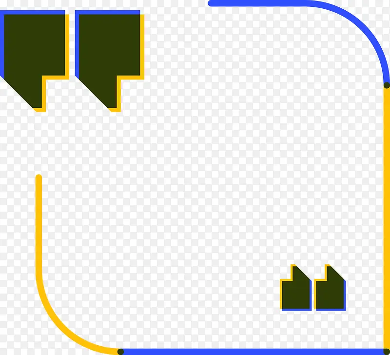 双引号符号装饰边框图