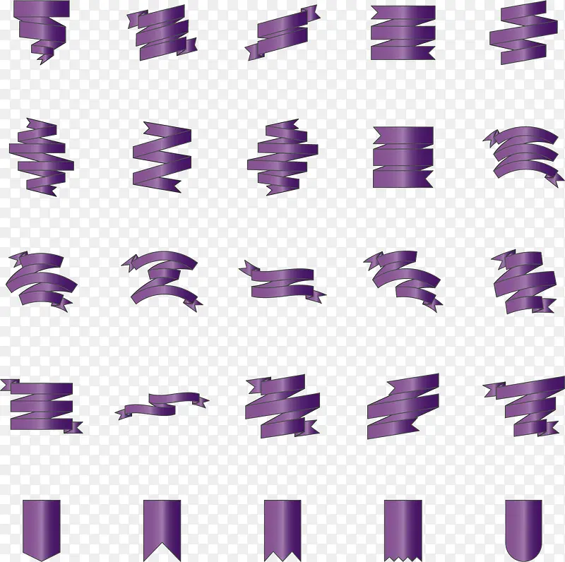 紫色节日装饰彩带