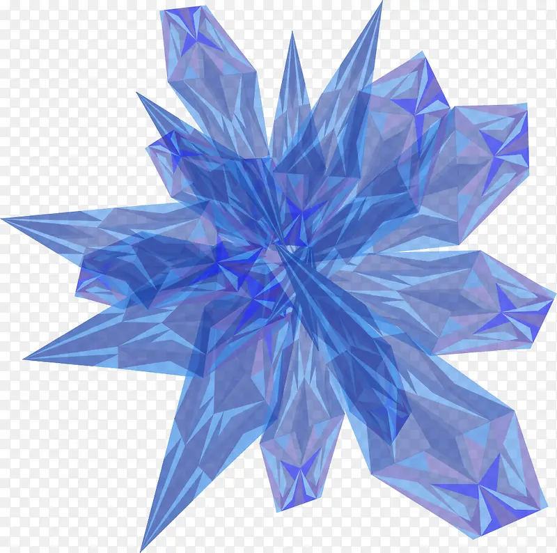 蓝色几何晶体