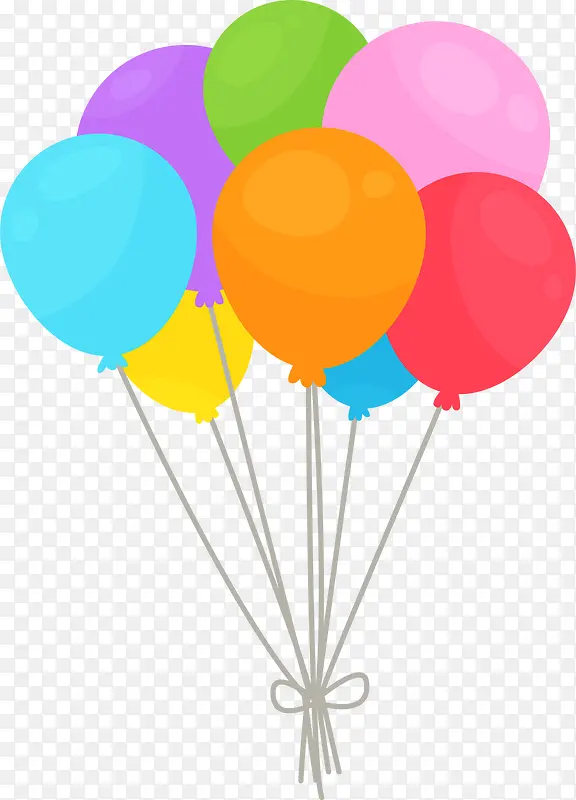 彩色扁平漂浮气球