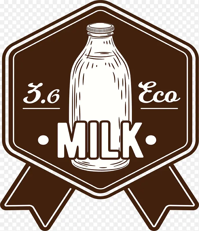 六边形牛奶徽章