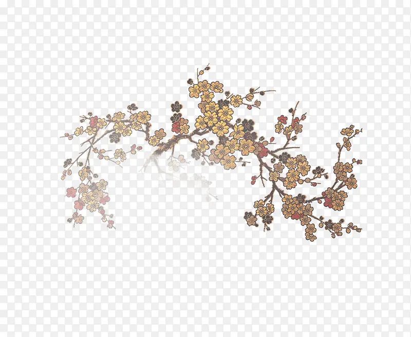水墨花枝