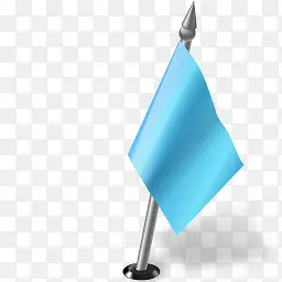蓝色的三角彩旗图标