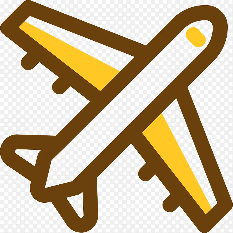 黄色手绘飞机元素