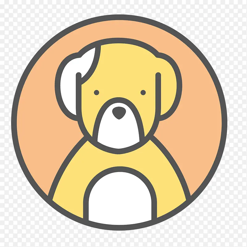 圆形的小狗动物标签设计