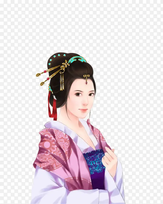 手绘古代女子PNG图片素材下载_图片编号8591148-PNG素材网
