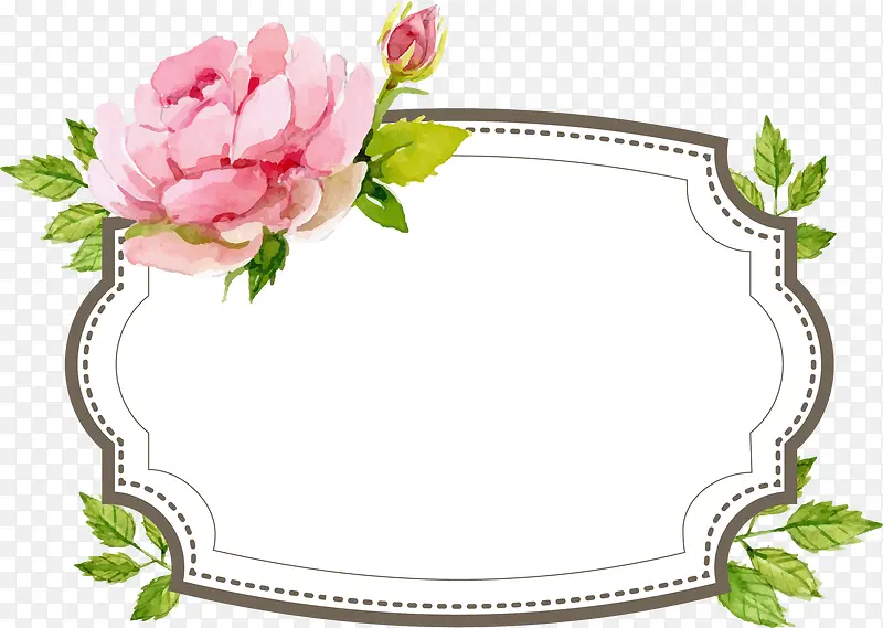 甜美婚礼风格手绘花标签贴纸
