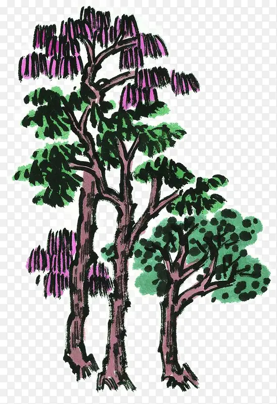 国画松树