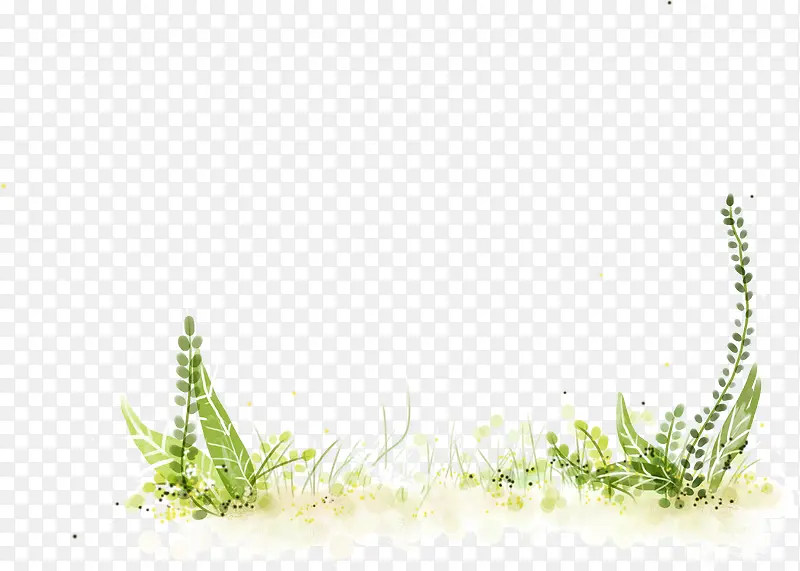 创意元素高清合成草本植物彩绘