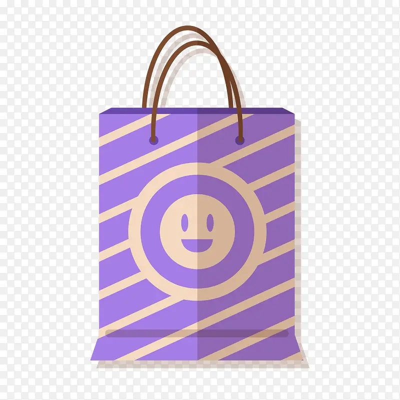 卡通紫色购物礼品袋
