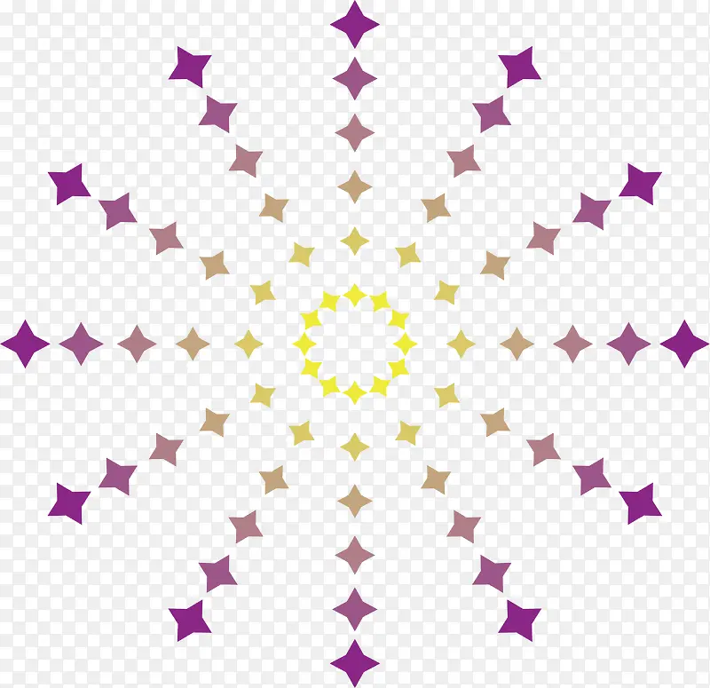 紫色四角星射线
