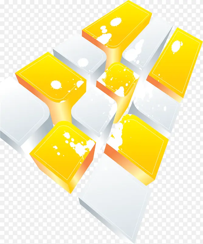矢量黄色立体方块装饰背景