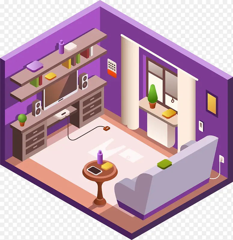 紫色家居设计素材