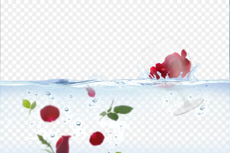 水中的玫瑰花