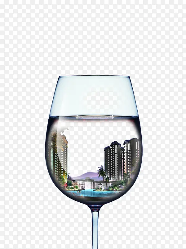 玻璃杯中的城市