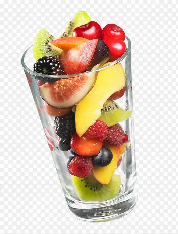 玻璃杯中的水果
