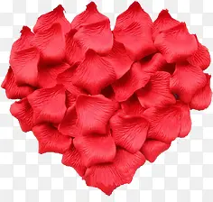 大红花瓣心形排布