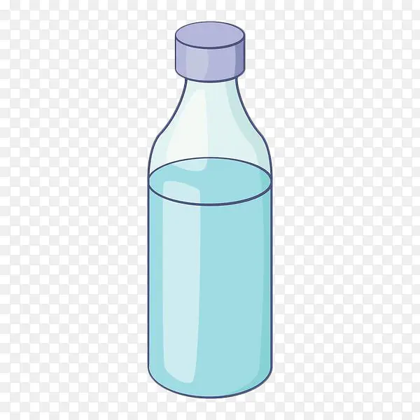 手绘蓝色透明玻璃水瓶