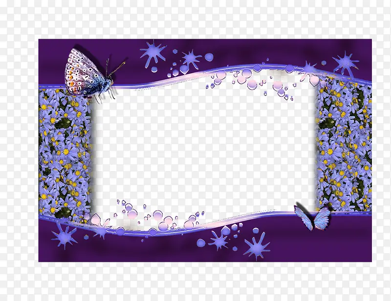 紫色星光蝴蝶相框