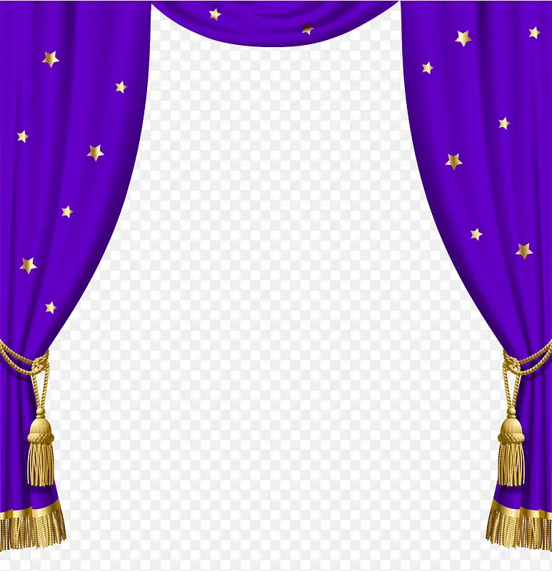 紫色帘幕上的星星