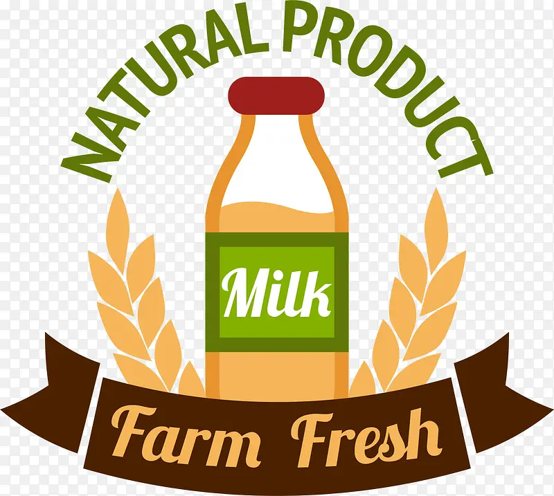 纯天然牛奶标签