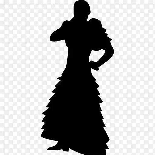弗拉门戈女性穿着长裙图标