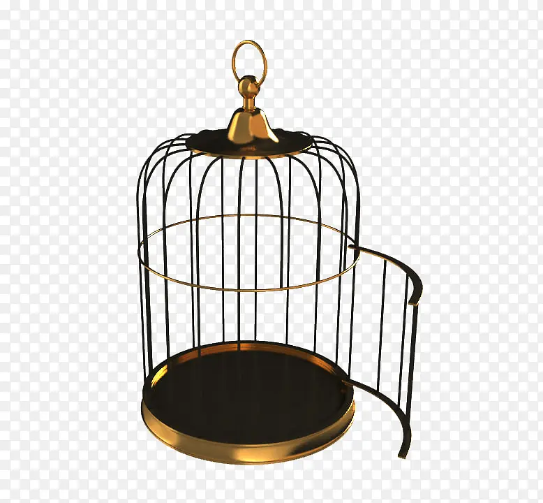 金色圆形中式鸟笼
