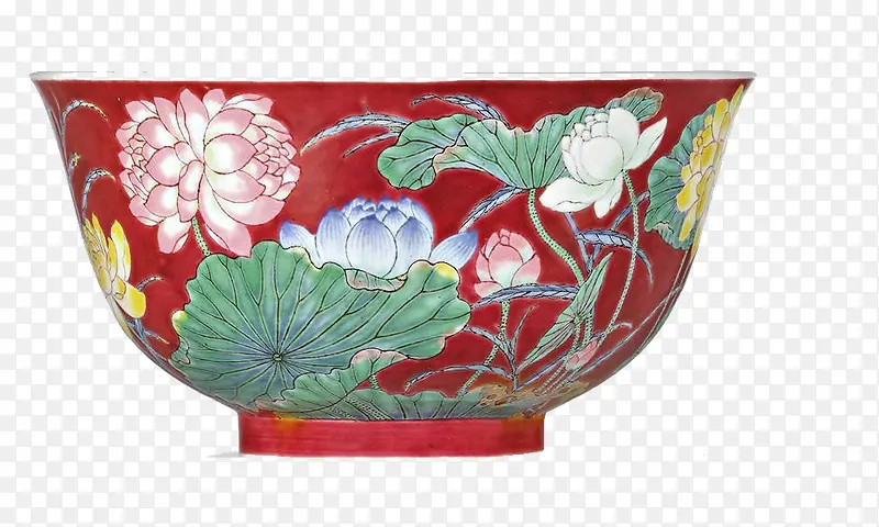 红花陶瓷碗图案