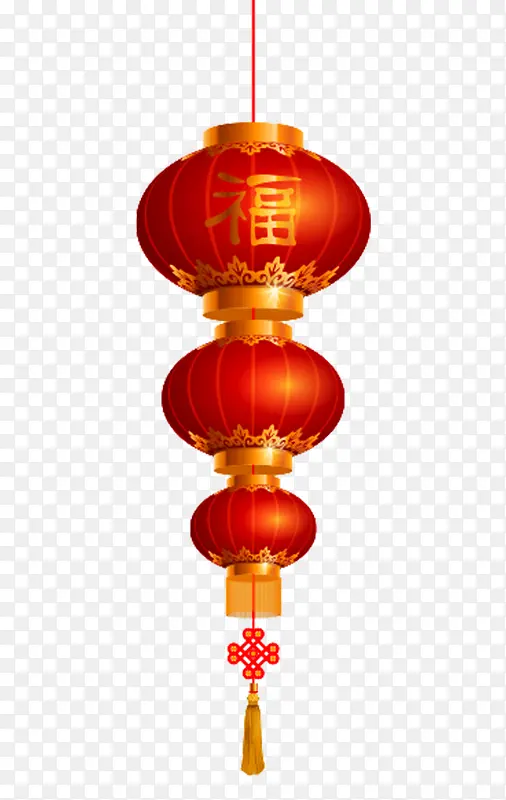 红色中国风福字灯笼